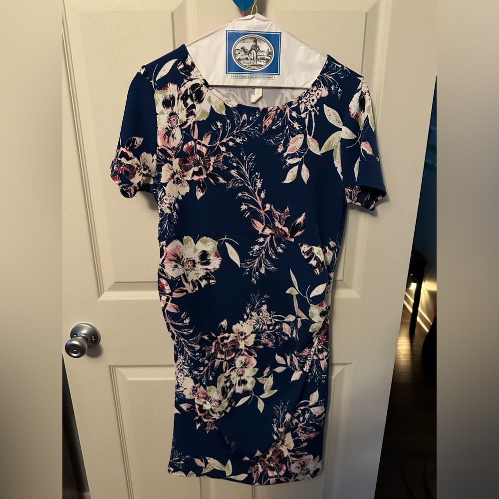 Pink Blush Maternity fitted floral dress